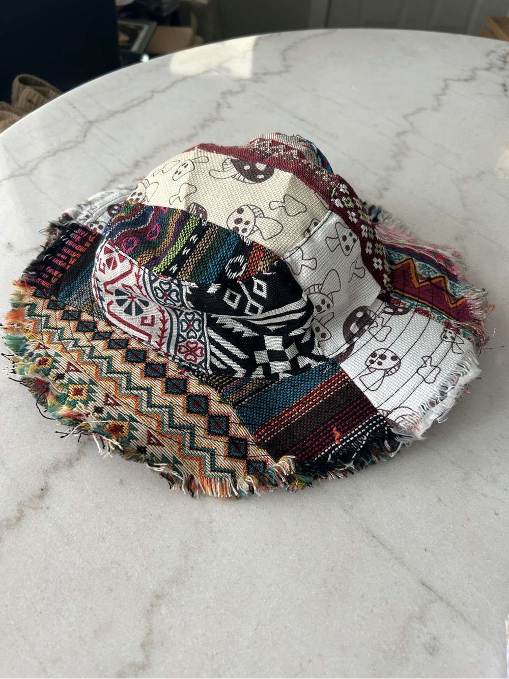 Multicolor Boho Patchwork Bucket Hat - OSFM